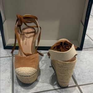 Tan Espadrille Wedges